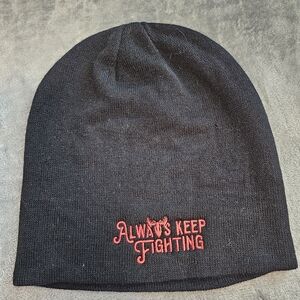 Supernatural Always Keep Fighting Black Beanie with Red Embroidery